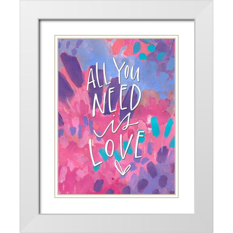 Love Abstract White Modern Wood Framed Art Print with Double Matting by Wieners, Valerie