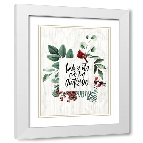 Baby Its Cold White Modern Wood Framed Art Print with Double Matting by Wieners, Valerie