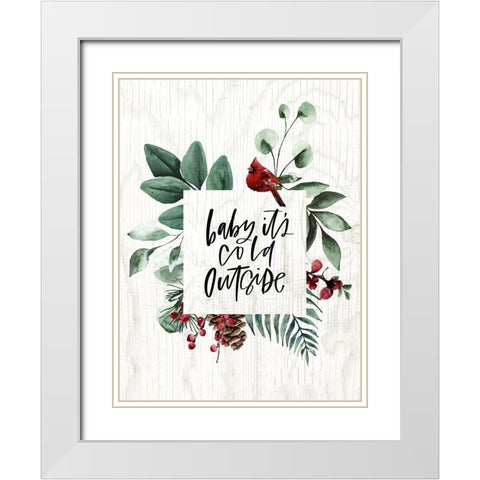 Baby Its Cold White Modern Wood Framed Art Print with Double Matting by Wieners, Valerie