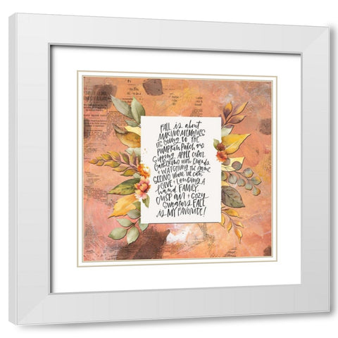 Fall is my Favorite White Modern Wood Framed Art Print with Double Matting by Wieners, Valerie