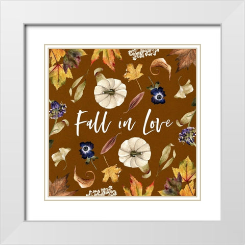 Fall in Love White Modern Wood Framed Art Print with Double Matting by Wieners, Valerie