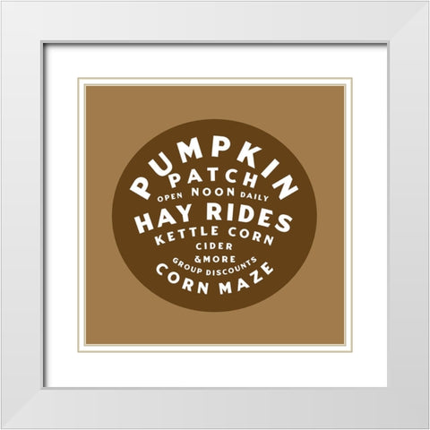 Pumpkin Patch White Modern Wood Framed Art Print with Double Matting by Wieners, Valerie