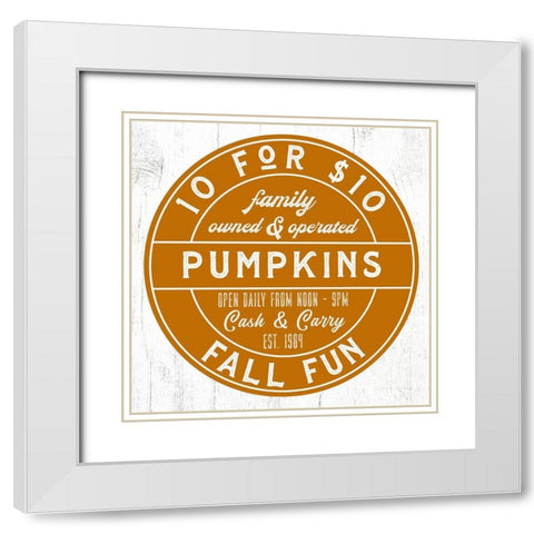 Fall Fun White Modern Wood Framed Art Print with Double Matting by Wieners, Valerie