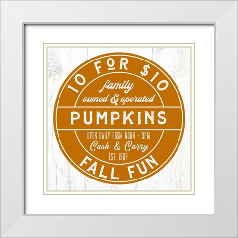 Fall Fun White Modern Wood Framed Art Print with Double Matting by Wieners, Valerie