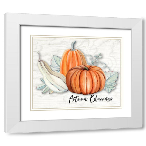 Autumn Blessings White Modern Wood Framed Art Print with Double Matting by Wieners, Valerie