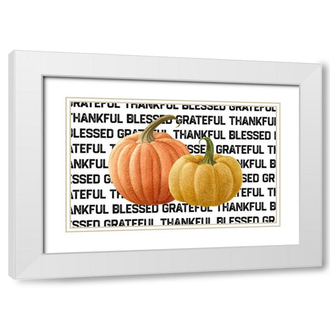 Pumpkin Pillow White Modern Wood Framed Art Print with Double Matting by Wieners, Valerie