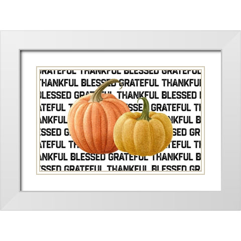 Pumpkin Pillow White Modern Wood Framed Art Print with Double Matting by Wieners, Valerie