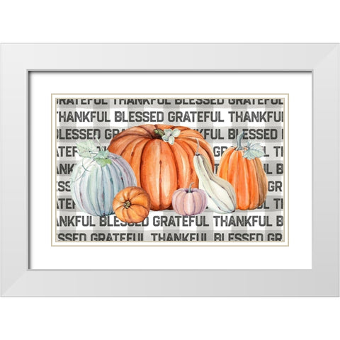 Pumpkin Pillow II White Modern Wood Framed Art Print with Double Matting by Wieners, Valerie