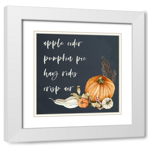 Fall Words White Modern Wood Framed Art Print with Double Matting by Wieners, Valerie