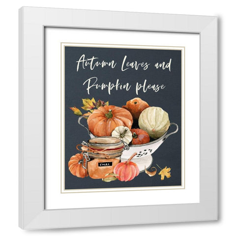 Autumn Leaves White Modern Wood Framed Art Print with Double Matting by Wieners, Valerie
