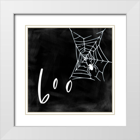 Boo White Modern Wood Framed Art Print with Double Matting by Wieners, Valerie