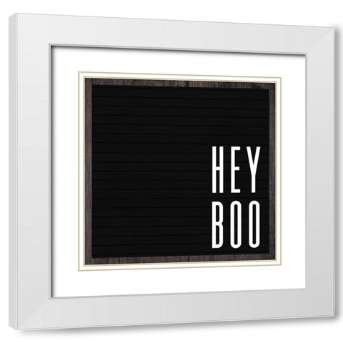Hey Boo White Modern Wood Framed Art Print with Double Matting by Wieners, Valerie