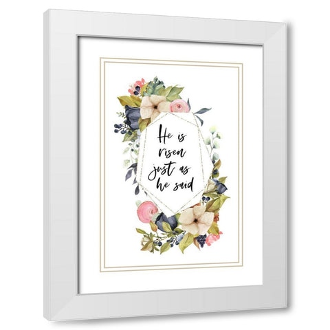 He is Risen White Modern Wood Framed Art Print with Double Matting by Wieners, Valerie