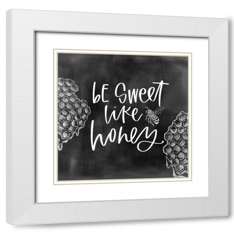 Be Sweet White Modern Wood Framed Art Print with Double Matting by Wieners, Valerie