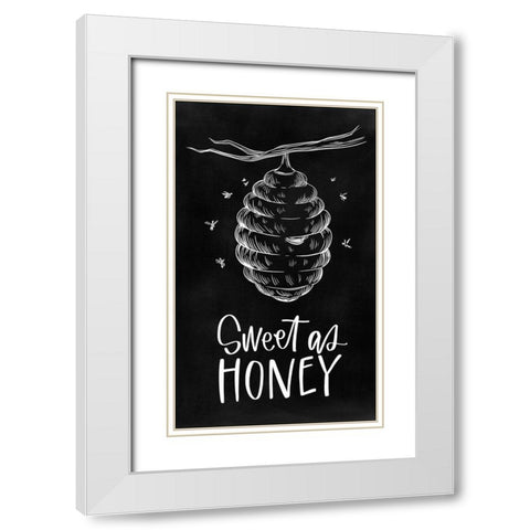 Bee Hive White Modern Wood Framed Art Print with Double Matting by Wieners, Valerie