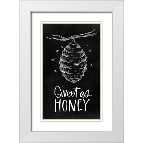 Bee Hive White Modern Wood Framed Art Print with Double Matting by Wieners, Valerie