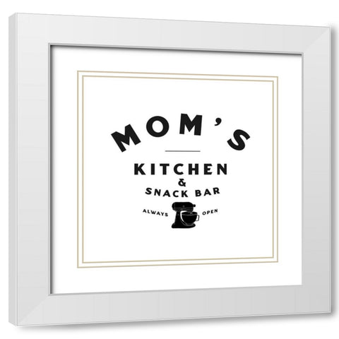 Moms Kitchen White Modern Wood Framed Art Print with Double Matting by Wieners, Valerie