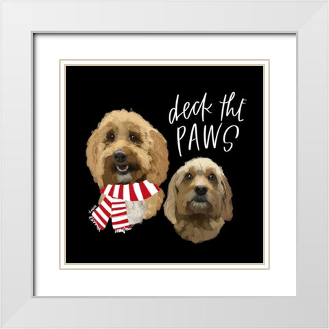 Deck the Paws White Modern Wood Framed Art Print with Double Matting by Wieners, Valerie