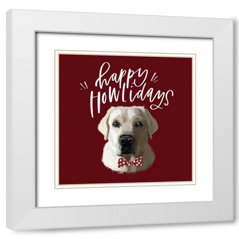 Happy Howlidays White Modern Wood Framed Art Print with Double Matting by Wieners, Valerie