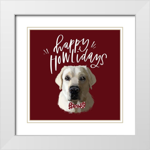 Happy Howlidays White Modern Wood Framed Art Print with Double Matting by Wieners, Valerie