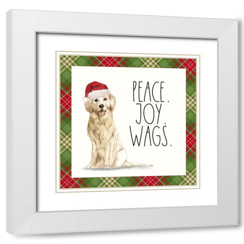 Peace, Joy, Wags II White Modern Wood Framed Art Print with Double Matting by Wieners, Valerie