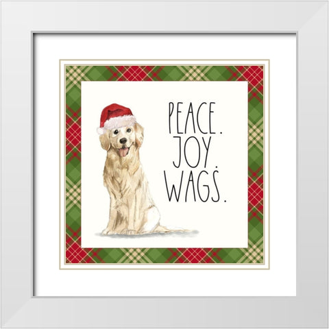 Peace, Joy, Wags II White Modern Wood Framed Art Print with Double Matting by Wieners, Valerie