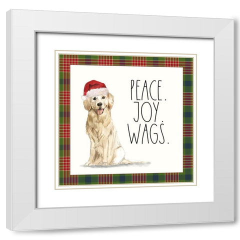 Peace, Joy, Wags III White Modern Wood Framed Art Print with Double Matting by Wieners, Valerie
