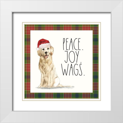 Peace, Joy, Wags III White Modern Wood Framed Art Print with Double Matting by Wieners, Valerie