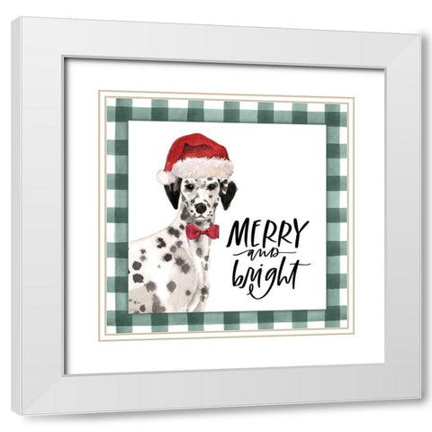 Merry and Bright White Modern Wood Framed Art Print with Double Matting by Wieners, Valerie