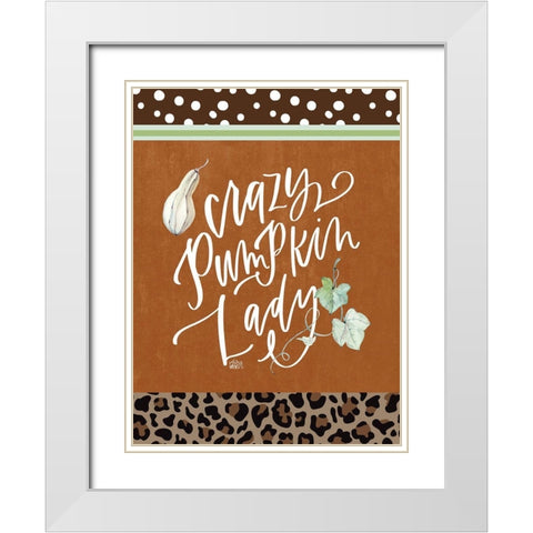 Crazy Pumpkin Lady White Modern Wood Framed Art Print with Double Matting by Wieners, Valerie