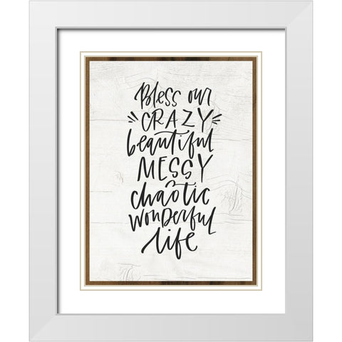 Crazy Life White Modern Wood Framed Art Print with Double Matting by Wieners, Valerie