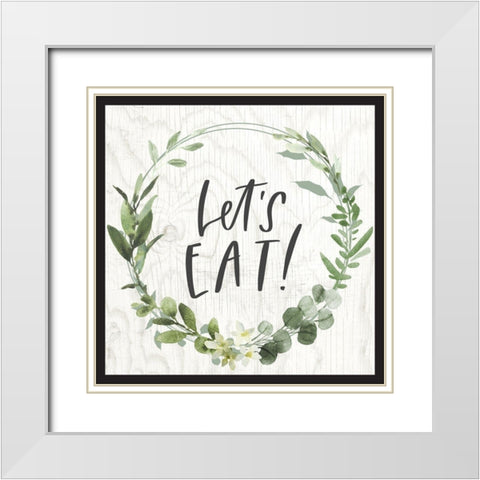 Lets Eat! White Modern Wood Framed Art Print with Double Matting by Wieners, Valerie