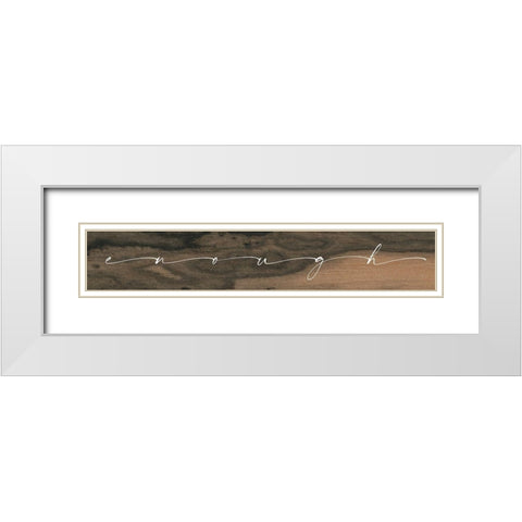 Enough White Modern Wood Framed Art Print with Double Matting by Wieners, Valerie