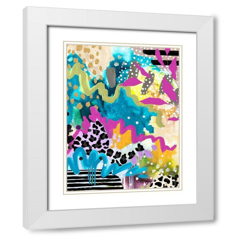 Wiggles White Modern Wood Framed Art Print with Double Matting by Wieners, Valerie