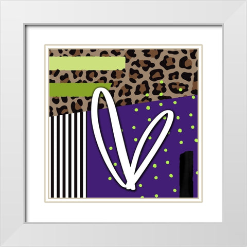 Max Glam Heart White Modern Wood Framed Art Print with Double Matting by Wieners, Valerie