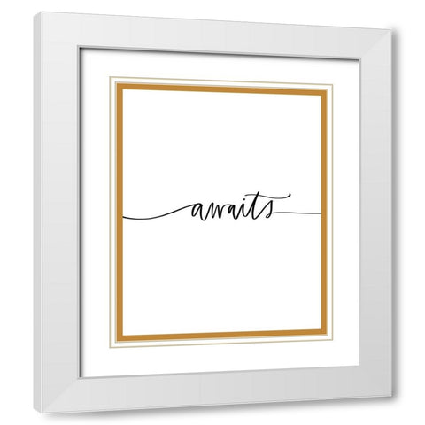 Awaits White Modern Wood Framed Art Print with Double Matting by Wieners, Valerie