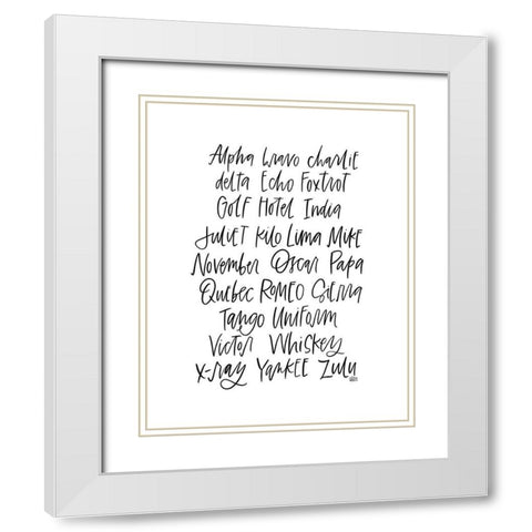 ABCs White Modern Wood Framed Art Print with Double Matting by Wieners, Valerie