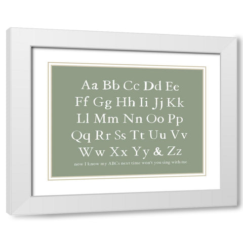 ABC Chart White Modern Wood Framed Art Print with Double Matting by Wieners, Valerie