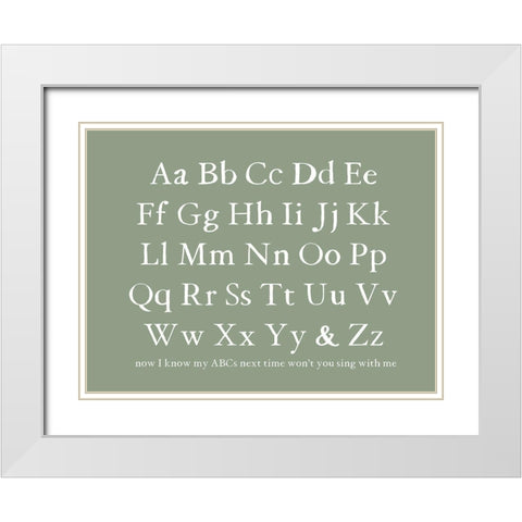 ABC Chart White Modern Wood Framed Art Print with Double Matting by Wieners, Valerie