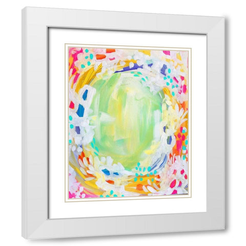 Painted Canvas V White Modern Wood Framed Art Print with Double Matting by Wieners, Valerie