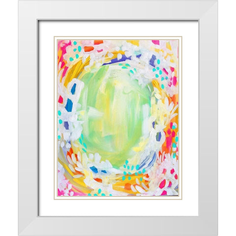 Painted Canvas V White Modern Wood Framed Art Print with Double Matting by Wieners, Valerie