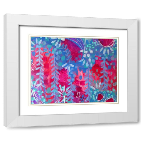 Vines White Modern Wood Framed Art Print with Double Matting by Wieners, Valerie