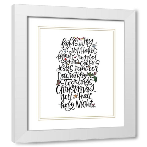 Christmas White Modern Wood Framed Art Print with Double Matting by Wieners, Valerie