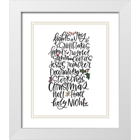 Christmas White Modern Wood Framed Art Print with Double Matting by Wieners, Valerie