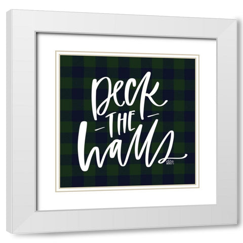 Deck the Halls White Modern Wood Framed Art Print with Double Matting by Wieners, Valerie