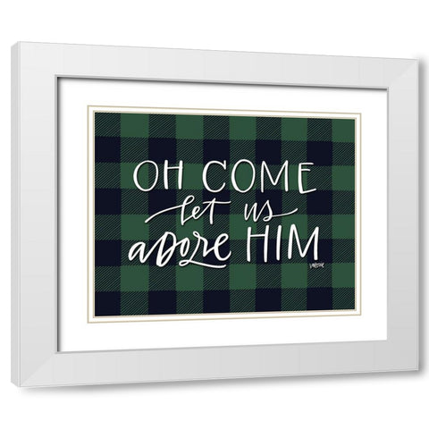 Oh Come Let Us White Modern Wood Framed Art Print with Double Matting by Wieners, Valerie