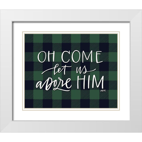 Oh Come Let Us White Modern Wood Framed Art Print with Double Matting by Wieners, Valerie