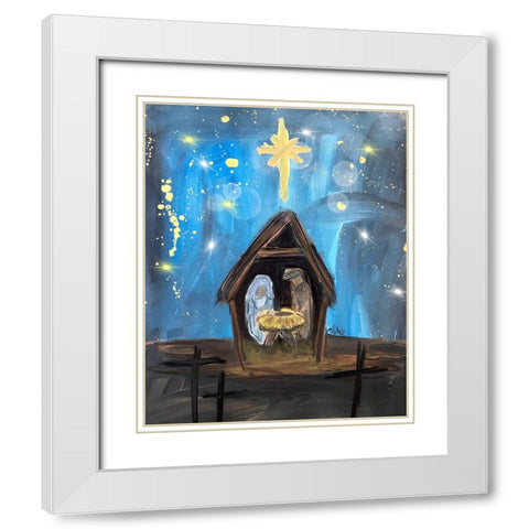 Nativity I White Modern Wood Framed Art Print with Double Matting by Wieners, Valerie
