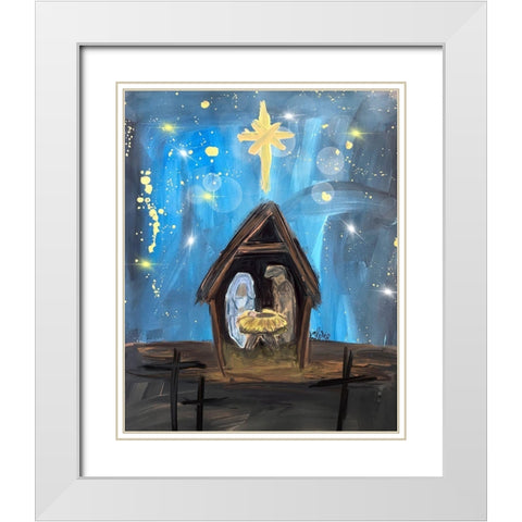 Nativity I White Modern Wood Framed Art Print with Double Matting by Wieners, Valerie