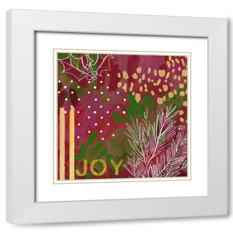 Joy   White Modern Wood Framed Art Print with Double Matting by Wieners, Valerie